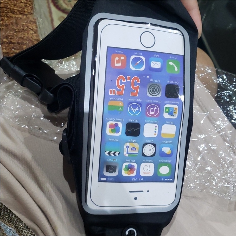 Red Outdoor Running Waist Belt Sports Waist Band Bags For Mobile Phone - Picture 6 of 8